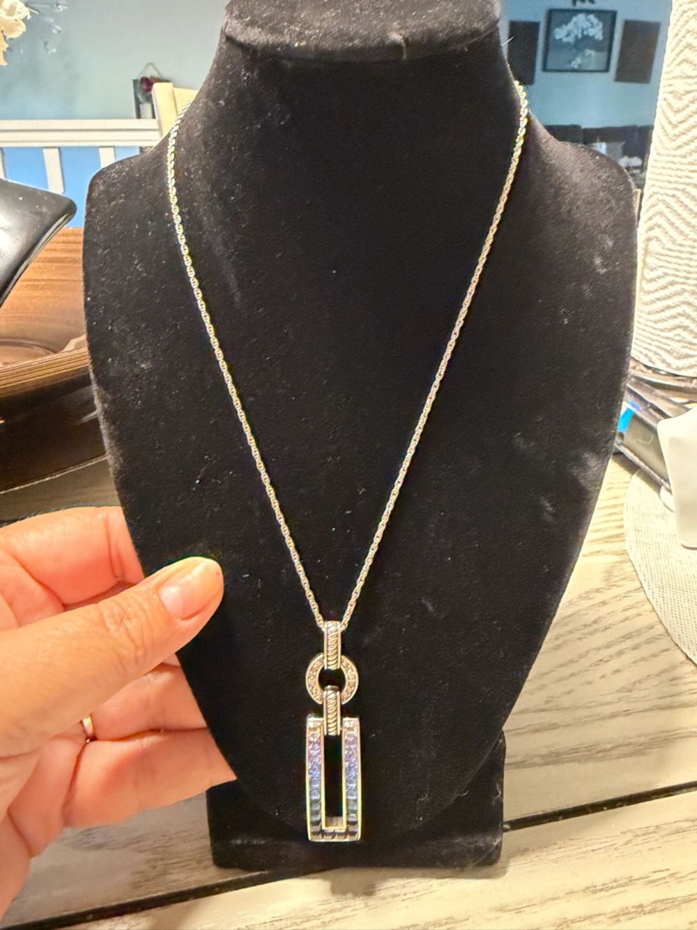 Brighton Silver-Tone Crystal Drop Necklace